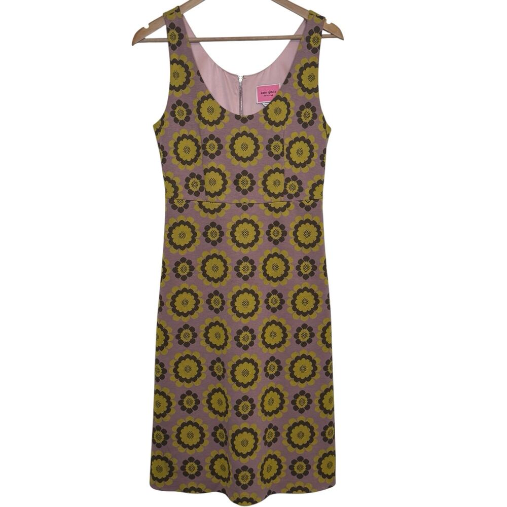 Kate Spade New York Strawberry Mochi Geometric Floral Jacquard Dress Size 6